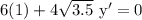 \rm 6(1)+4\sqrt{3.5}~y'=0