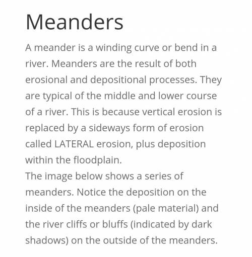 What ecosystem service do meanders provide?