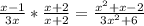 \frac{x - 1}{3x} * \frac{x + 2}{x + 2} = \frac{x^{2} + x -2}{3x^{2} + 6}