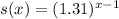 s(x)=(1.31)^{x-1}