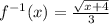 f^{-1}(x)  = \frac{\sqrt{x+4}}{3}