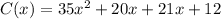 C(x)=35x^2+20x+21x+12