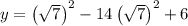 y=\left ( \sqrt{7} \right )^2-14\left ( \sqrt{7} \right )^2+6