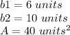 b1=6\ units\\b2=10\ units\\A=40\ units^{2}