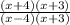 \frac{(x+4)(x+3)}{(x-4)(x+3)}