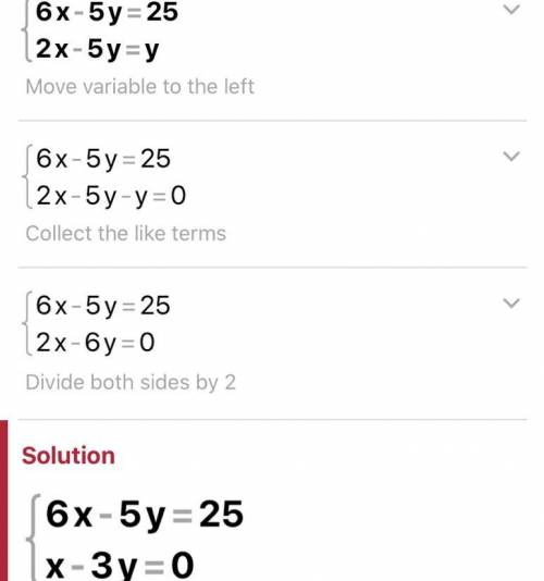 25=-6x+5y 2x-5=y solve by substitution