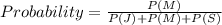 Probability = \frac{P(M)}{P(J) + P(M) + P(S)}