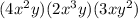 (4x^{2} y)(2x^{3}y)(3xy^{2})