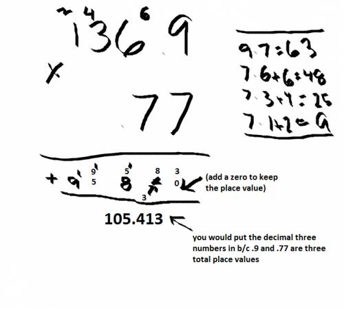 77 times 136.9 for dividing decimal worksheet thx!