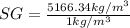 SG=\frac{5166.34 kg/m^{3}}{1 kg/m^{3}}