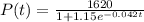 P(t)=\frac{1620}{1+1.15e^{-0.042t}}