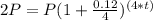 2P=P(1+ \frac{0.12}{4})^{(4*t)}