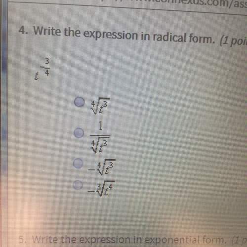 Write the expression in radical form t^-3/4