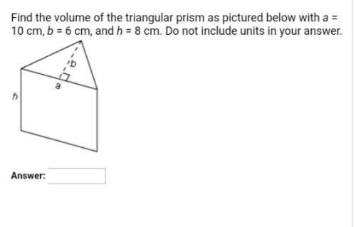 Find the volume of the triangular prism as pictured below? ?