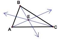 The three medians of δabc intersect at point e. point e is the a) centroid. b) circumcenter. c) in