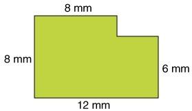 What is the perimeter of the figure below? 34 mm 40 mm 88 mm 96 mm