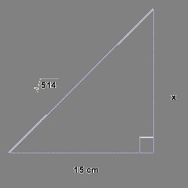 What is the value of x in the triangle? a) 289 b) 17 c) 15 d) 14.2