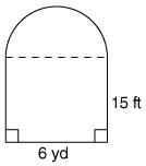 What is the circumference of the semicircle in this figure? express your answer in feet. 18.84 ft 6