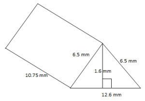 ﻿a manufacturer uses a mold to make a part in the shape of a triangular prism. the dimensions of thi