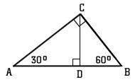 Using the technique in the model above, find the missing segments in this 30°-60°-90° right triangle
