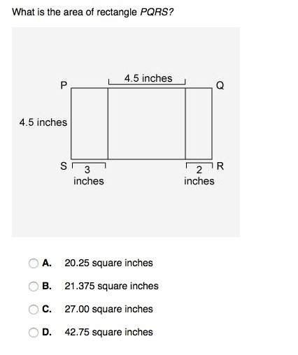 What is the area of rectangle pqrs?