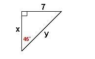 Use special right triangles to solve for y. : -: no fake answers, i need to pass this course &lt;