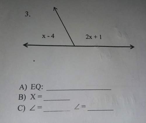 A) equation b) find valuec)find missing angle measures