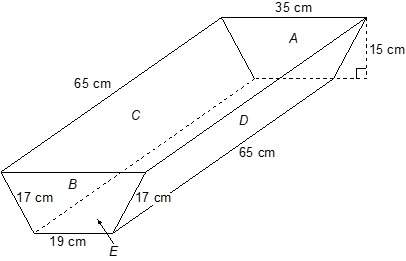 The picture shows a feeding trough that is shaped like a right prism. (picture is shown at the ) pl