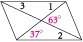 Find the measures of angles 1, 2, and 3 for the parallelogram