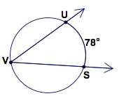 Determine the measure of ∠uvs. a) 19.5° b) 39° c) 78° d) 102°