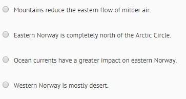 Why does eastern norway have colder and snowier winters than western norway?