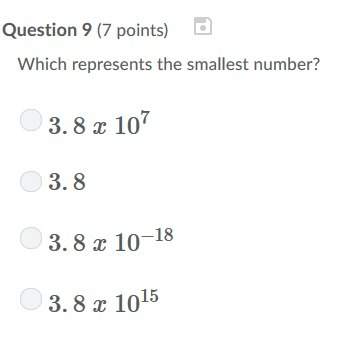 Correct answer only ! which represents the smallest number?