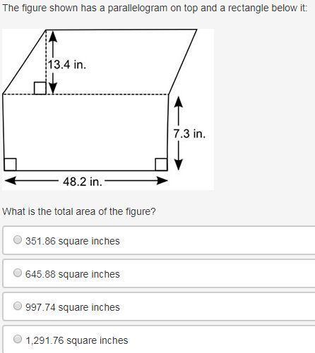 The figure shown has a parallelogram on top and a rectangle below it: a figure has a rectangular po