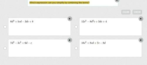 Which expression can you simplify by combining like terms? explain