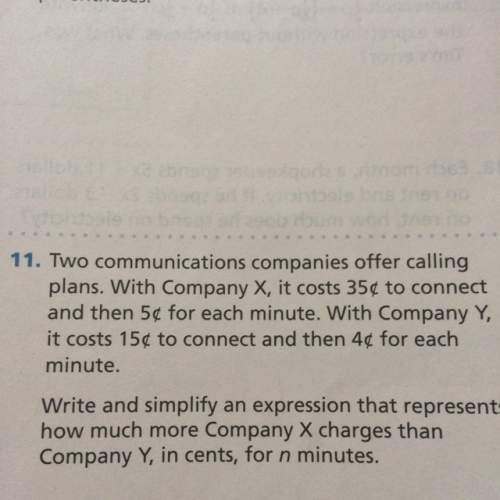 Write and simplify an expression that represents how much more company x charges than company y in c