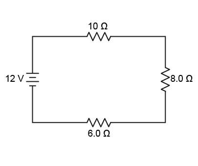 Use the circuit diagram to determine the voltage drop across the 8 ω resistor. v