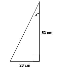 In this triangle, what is the value of x rounded to the nearest tenth?