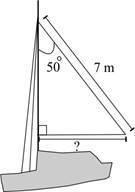 The sail of a boat is in the shape of a right triangle, as shown below: which expression shows the
