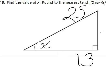 Find the value of x. round to the nearest tenth