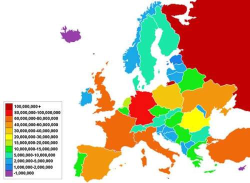Which of the following conclusions is supported by the map? a. central european countries are more