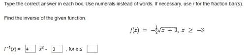 (30pts)(i need it quick)find the inverse of the given function: