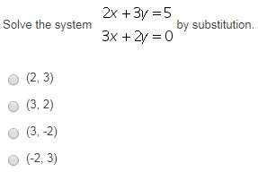 Solve the system (picture) by substitution