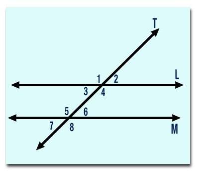 If lines l and m are parallel in the given diagram and angle 5 is 132°, what is the measure of angle