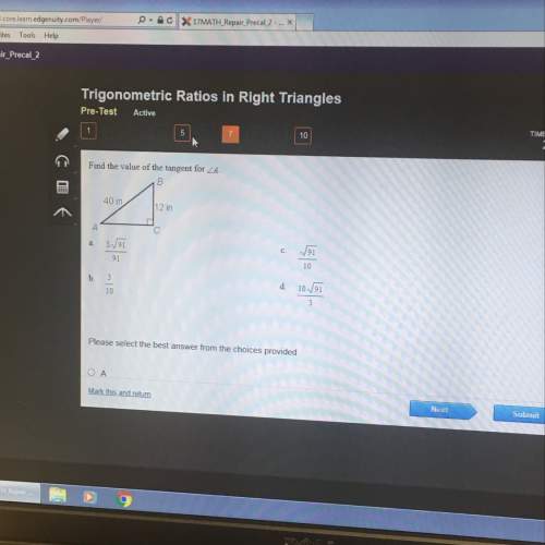 Find the value of tangent for angle a