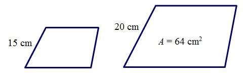 The diagram shows corresponding lengths in two similar figures. find the area of the smaller figure.
