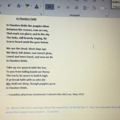 What is mccraes message about the experience of world war one give two examples from the poem that s