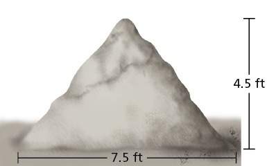 One cubic foot of sand weighs about 100 pounds. approximate the weight of the cone-shaped pile of sa