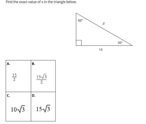 Find the exact value of x in the triangle below