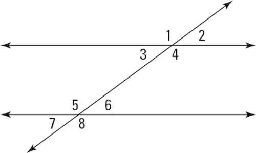 The sketch shows two parallel lines cut by a transversal. which pair of angles are alternate interio