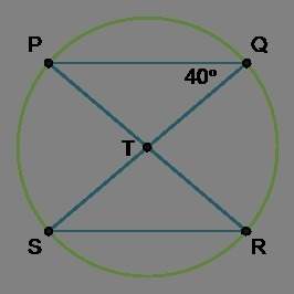 Pr and qs are diameters of circle t. what is the measure of sr? a.50° b.80° c.100° d.120°